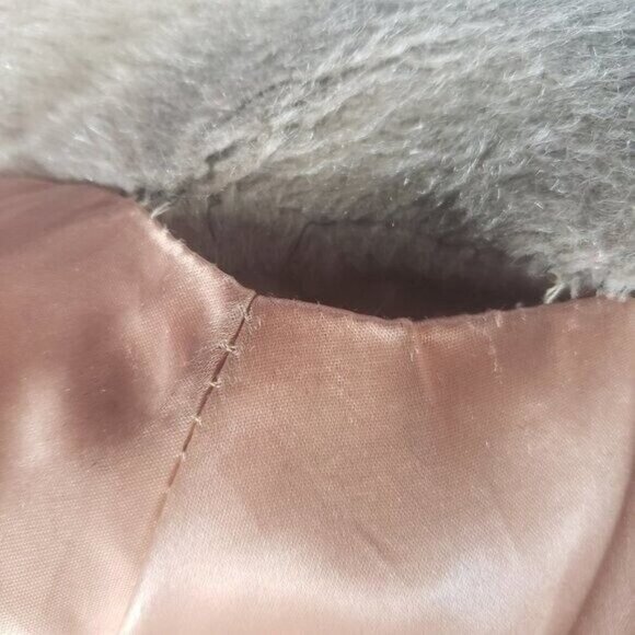 Vintage Faux Fur Coat, 3/4 Sleeves, Large - Picture 6 of 8